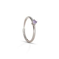 Ring Dilvdò Woman Solitaire in Silver Zircone ANSOLBLIL3